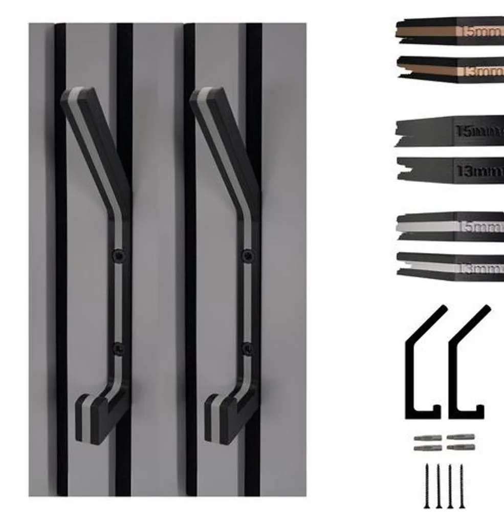 Patères pour tasseaux acoustiques bois et noir - Fixation sûre 13 mm