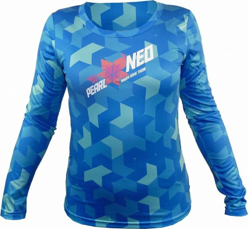 HAVEN Langarm Fahrradtrikot für den Sommer - PEARL NEO LONG - Blau/Rosa XS