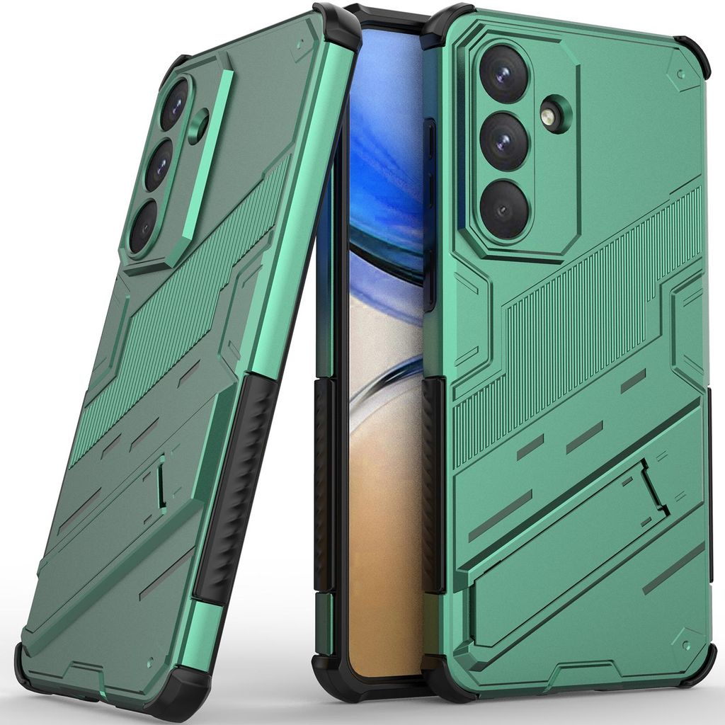 Armor Hülle für Samsung Galaxy S26+ Hybrid PC TPU Bumper Stoßfestes Schutzhülle mit Standfunktion Grün