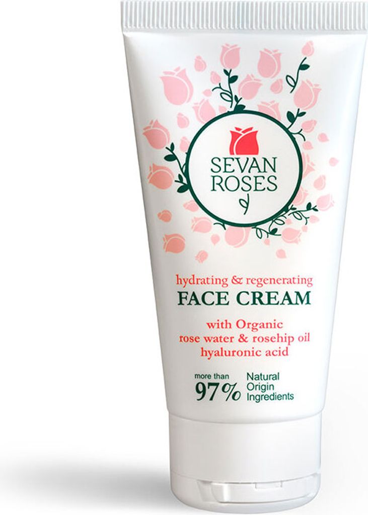 Gesichtscreme Feuchtigkeitsspendend mit Rosenwasser Sevan Roses 50ml