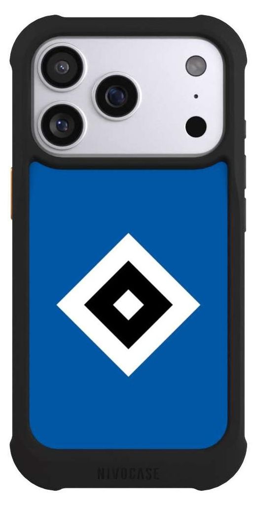 NIVOCASE Hülle für Apple iPhone 17 Pro Stoßfeste Handyhülle NIVOmax Case Schwarz HSV Hamburger SV Logo