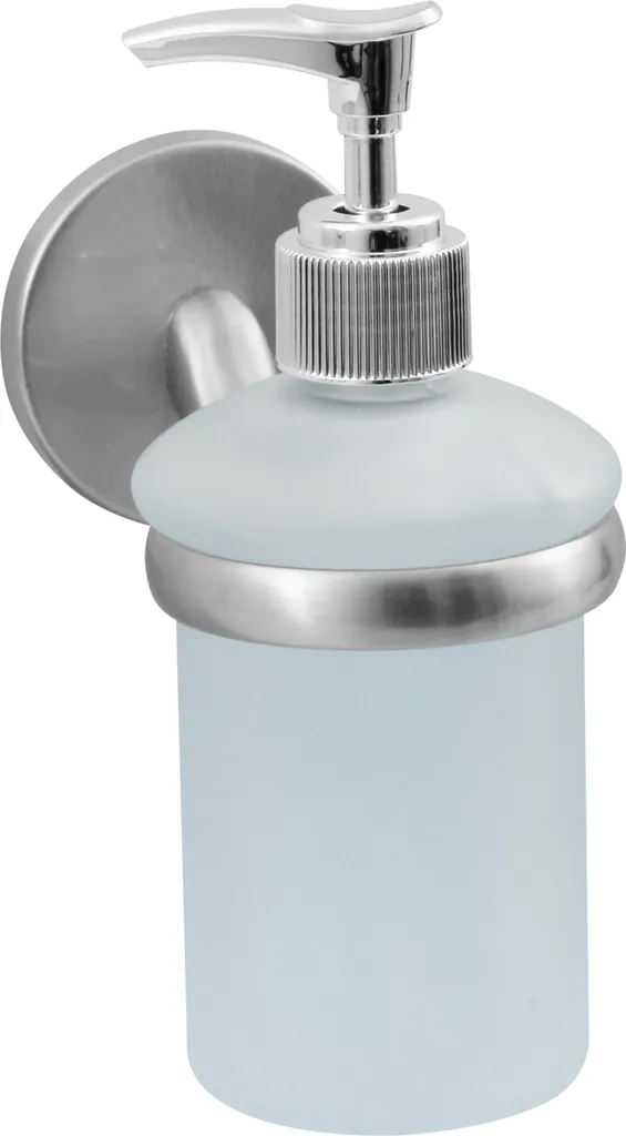 Distributeur de savon avec support nickelé Fackelmann FUSION argenté 250ml