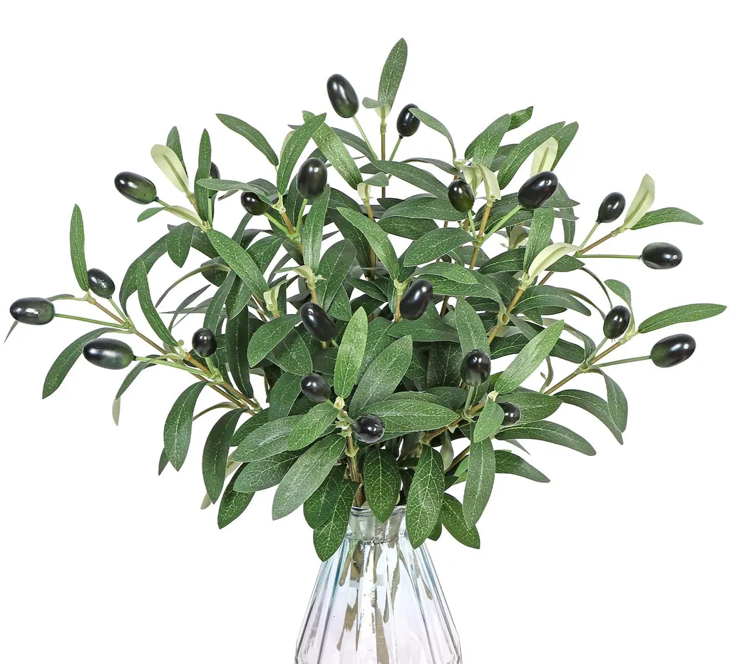 Branche artificielle d'olivier pour bouquet de mariée et grand vase
