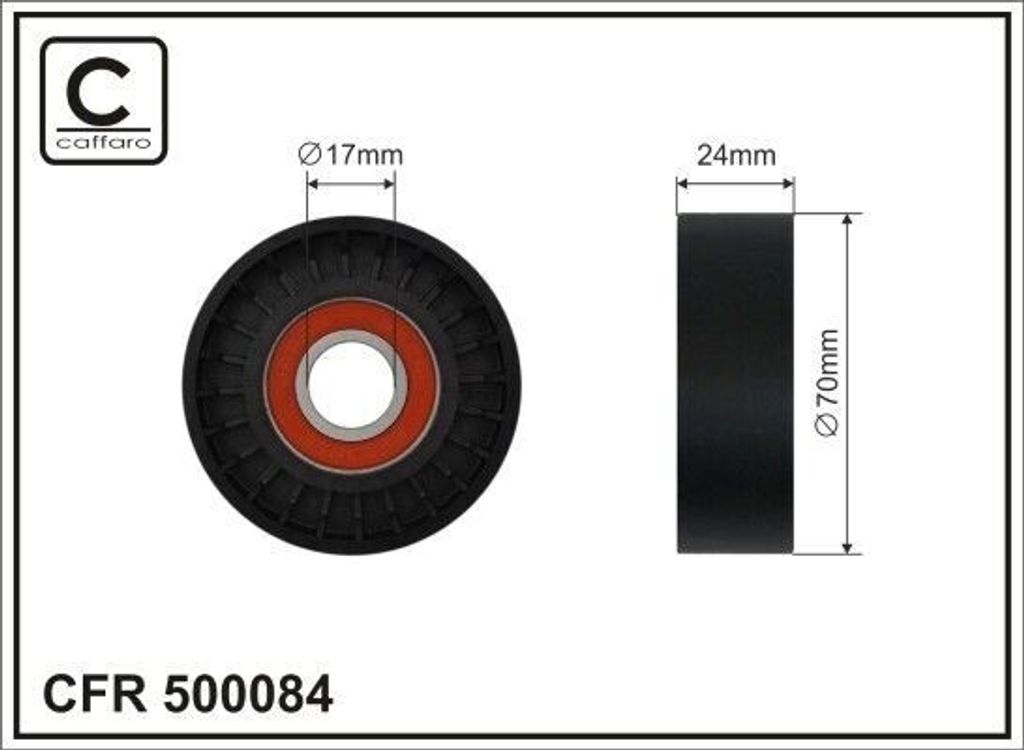 CAFFARO 500084 Spannrolle Keilrippenriemen 70mm für VW Transporter V Bus (7HB, 7HJ, 7EB, 7EJ, 7EF, 7EG, 7HF, 7EC) Multivan V Transporter V Kastenw...