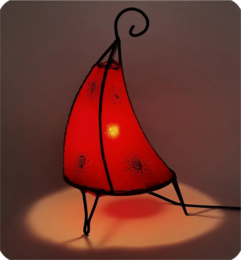 Lampada da Tavolo Marocchina Henna Tissir Sun - Arredo Orientale Rosso