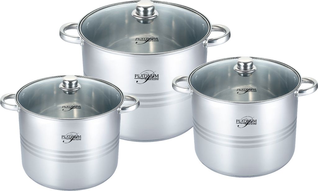 6 tlg Edelstahl Kochtopfset Induktion 26/28/30cm Kochtopf Töpfe Topf Deckel Universalkochset Kochtopf Topf Gastronomie