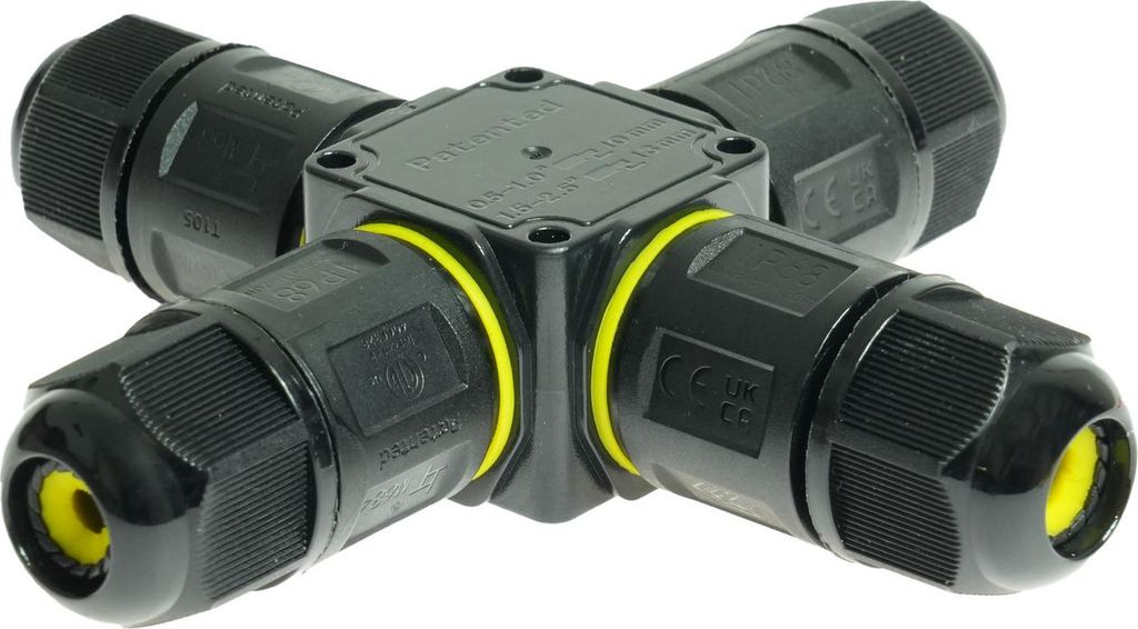 Hermetischer 4-fach Kabelverteiler RKH3-4SS IP68 3-polig schraubenlos