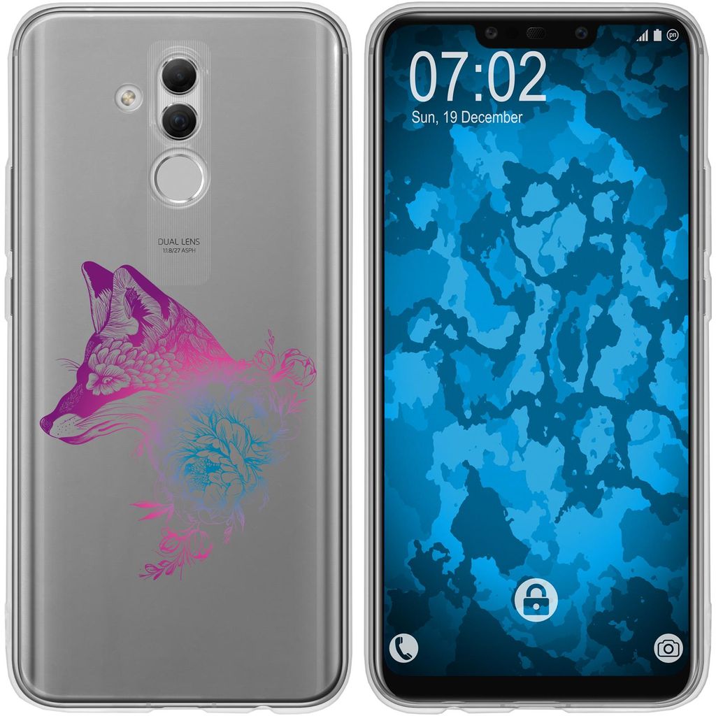 PhoneNatic Case kompatibel mit Huawei Mate 20 Lite Silikon-Hülle Floral Fuchs M1-6