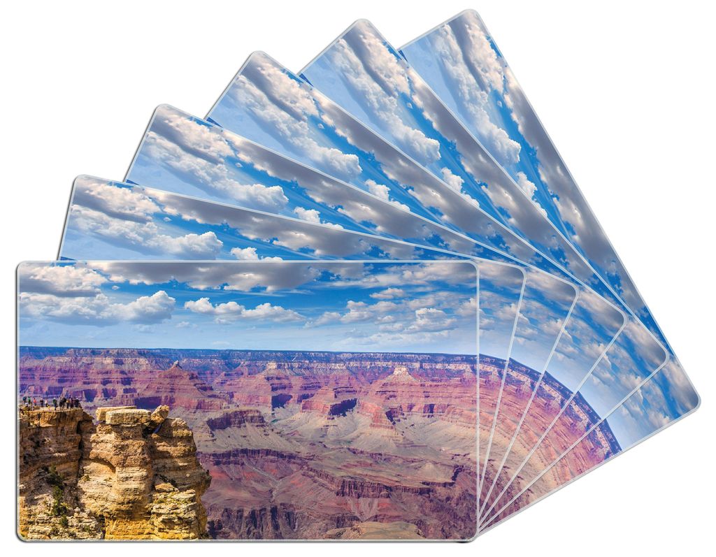 Wallario Frühstücksbrettchen 6er Set aus Glas, je 14 x 23 cm, mit rutschfesten Füßen, Motiv Felsenschlucht im Grand Canyon Park Arizona