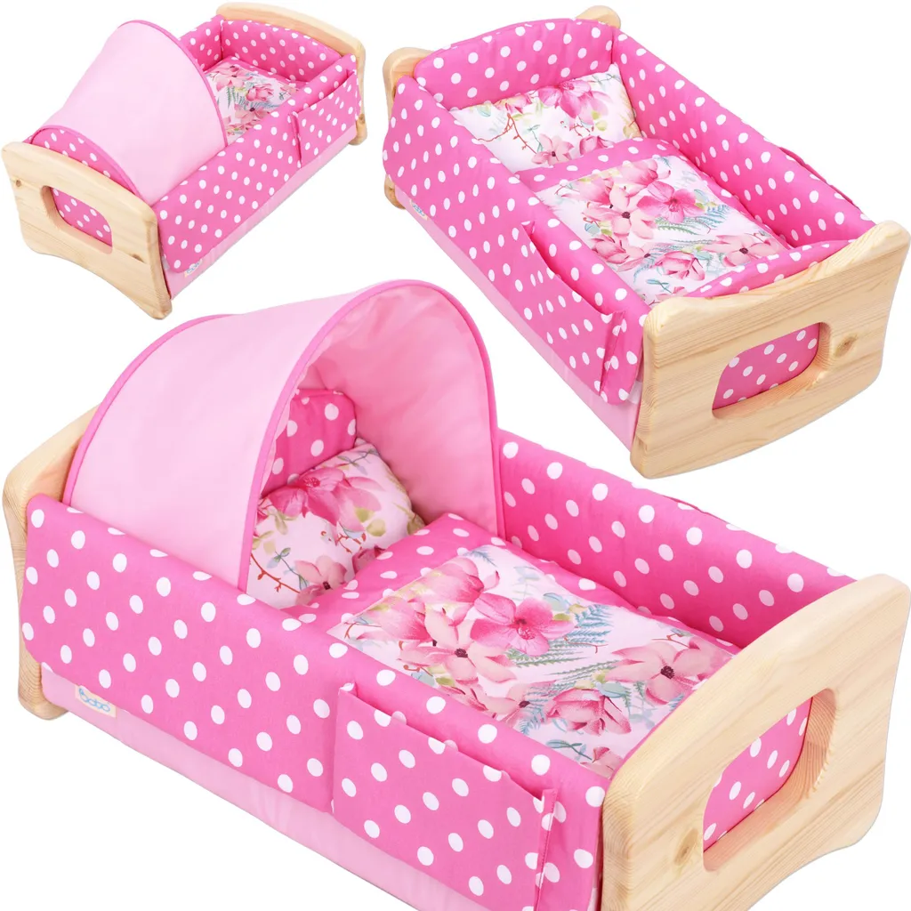 Lit de poupée basculant : fini les poupons au sol grâce au set BOBO rose