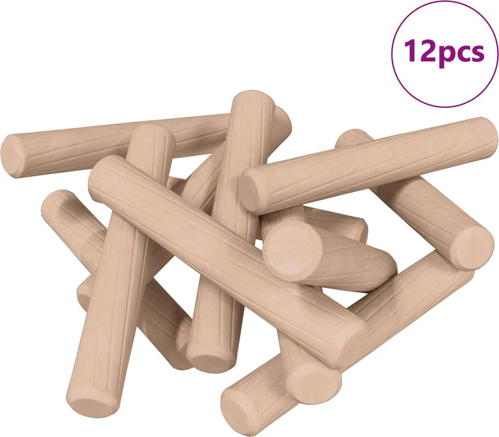 vidaXL Dřevěné kolíky, 12 kusů, hnědé, průměr 6 x 40 mm, Obrázek produktu 