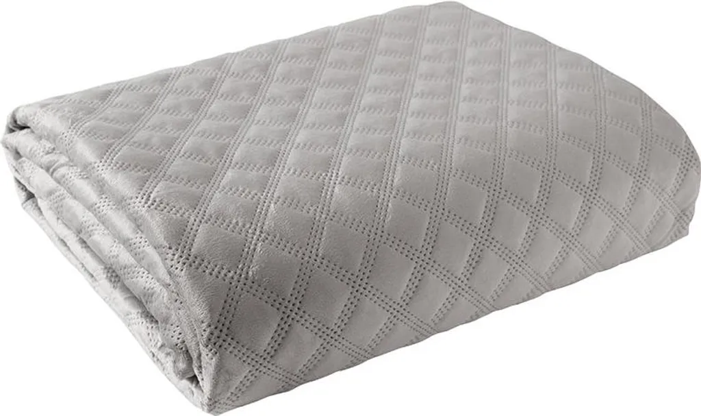 Copriletto Velluto Velvi 170x210cm Trapuntato Grigio Freddo 022