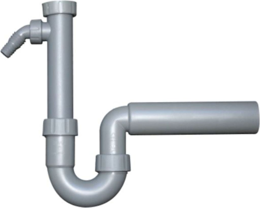 Haas PP-Spülensiphon 1 1/2" Greta mit einem WS-Anschluss, aus 100 % Recyclingmaterial
