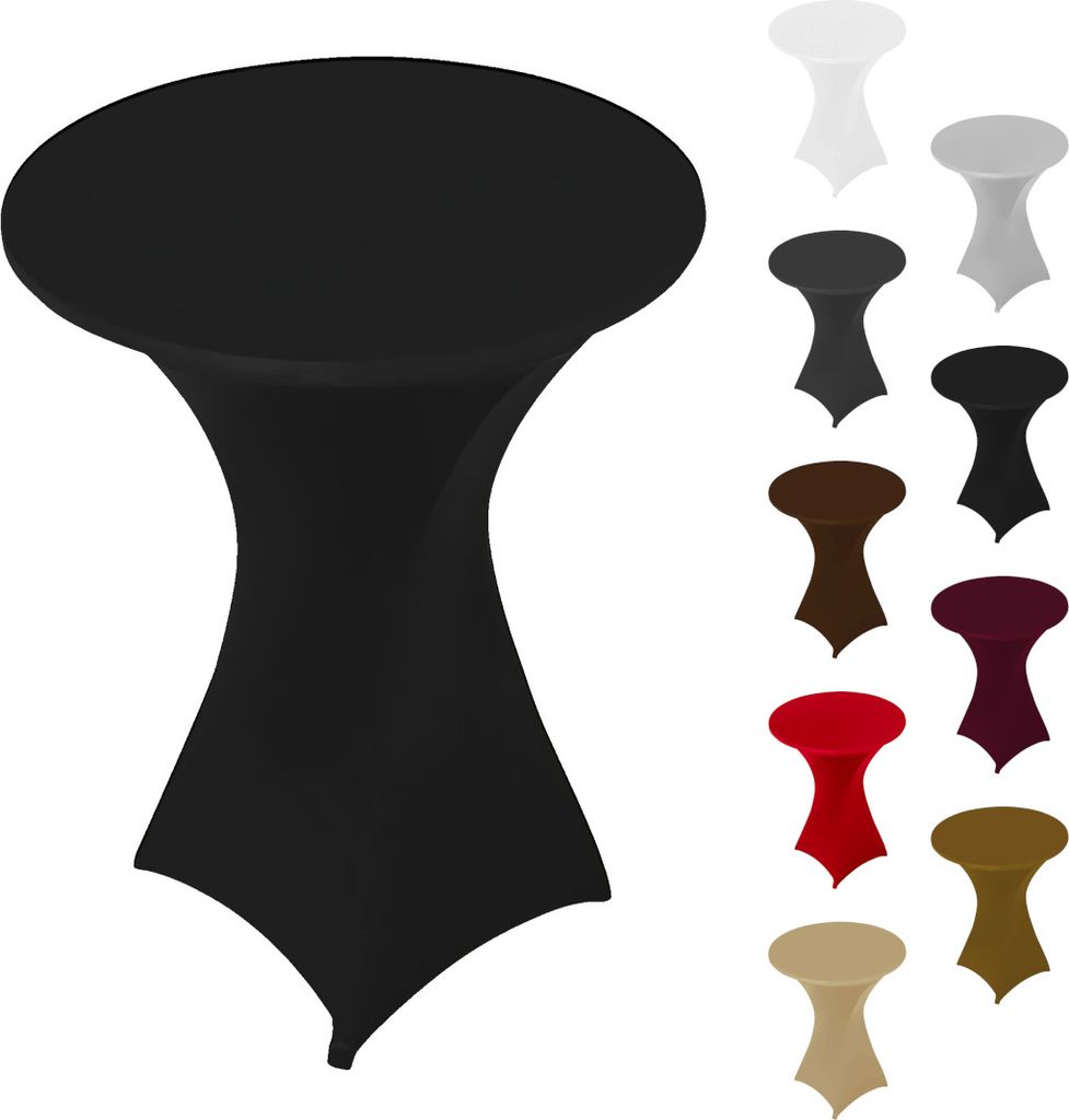 Stehtischhusse Stretch Schwarz elastischer Bistrotisch Produktbild 