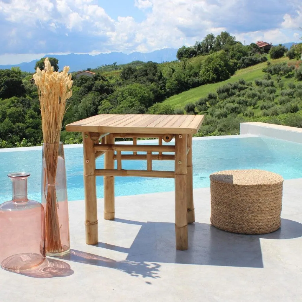 Table basse Aviation 45 en bambou brun robuste et design compact - 4