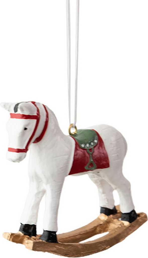 Retro-Weihnachtsanhänger,süßes farbiges 3D-Cartoon-Schaukelpferd, hängendes Ornament für Weihnachtsbaum,Feiertagsdekoration, Neujahrsgeschenk,...