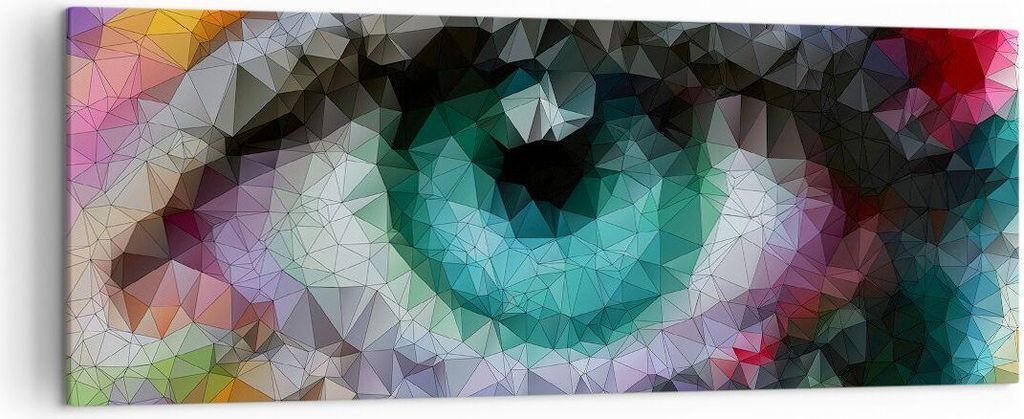 Bild auf Leinwand - Leinwandbild - elegant Diamant futuristic geometrisch - 140x50cm - Wand Bild - Wanddeko - Leinwanddruck - Bilder - Kunstdruck -...