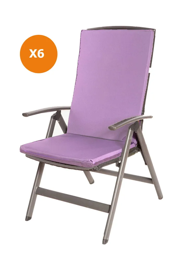 Cuscini Luxury Viola Chiaro per Sedie Rattan 110x47cm - Set 6 Pezzi