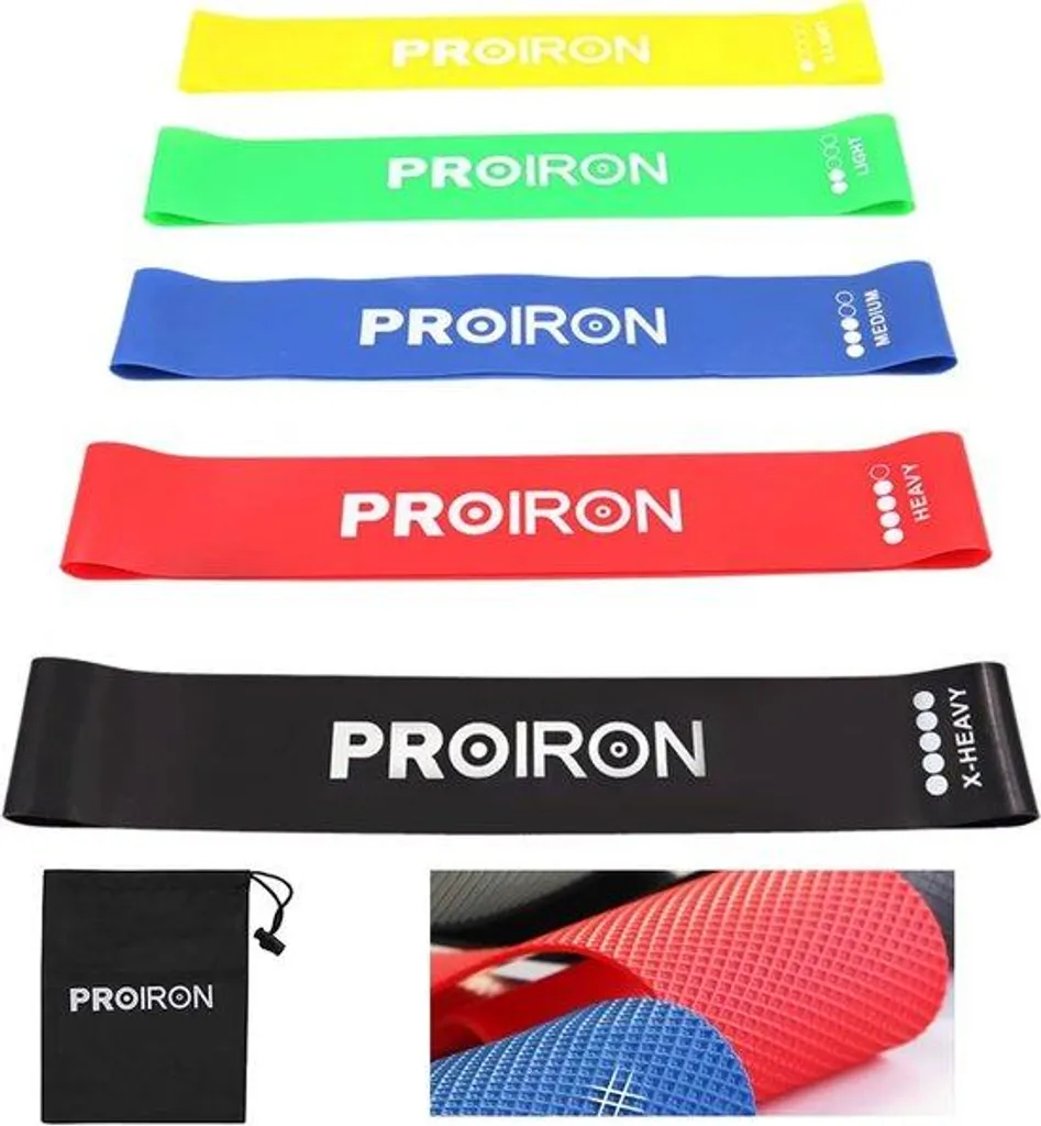 Élastiques de musculation loop bands set de 5 pour pilates et gymnastique