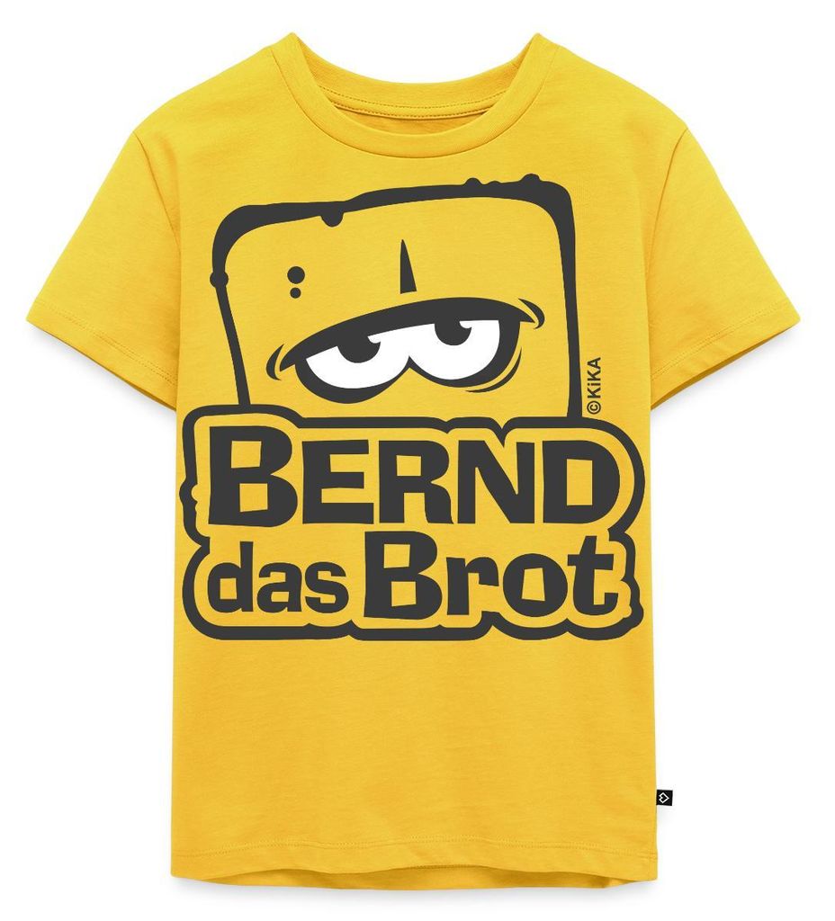 Spreadshirt Bernd Das Brot Logo Schwarz-Weiß Kinder Premium T-Shirt, 110/116 (4 Jahre), Sonnengelb