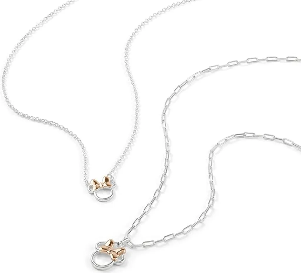 Bijou Disney Collier Minnie Mouse Multicolore à Double Chaîne Fine