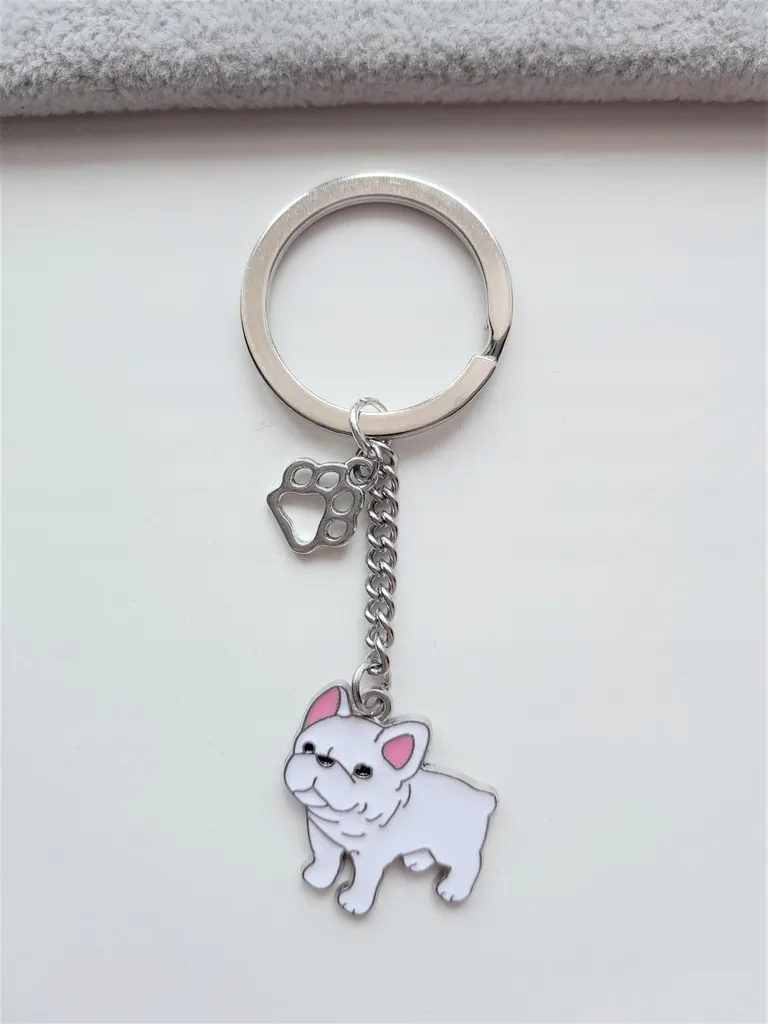 Bakermiche Portachiavi Bulldog Francese Con Cristalli – Ciondolo Animale Bling Per Chiavi, Borsa, Zaino