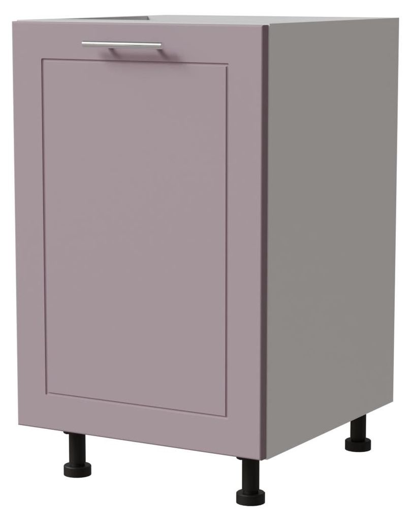 Küchenunterschrank BARI 50x82cm 1-türig matt lackiert Farbe wählbar BA-D1D/50,RAL 4009 pastellviolett matt,weiß