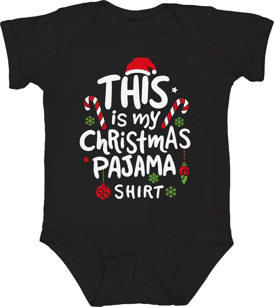 This is my Christmas Pajama Shirt - Weihnachten Xmas Christmas Unisex Baby Body, Schwarz, 12/18