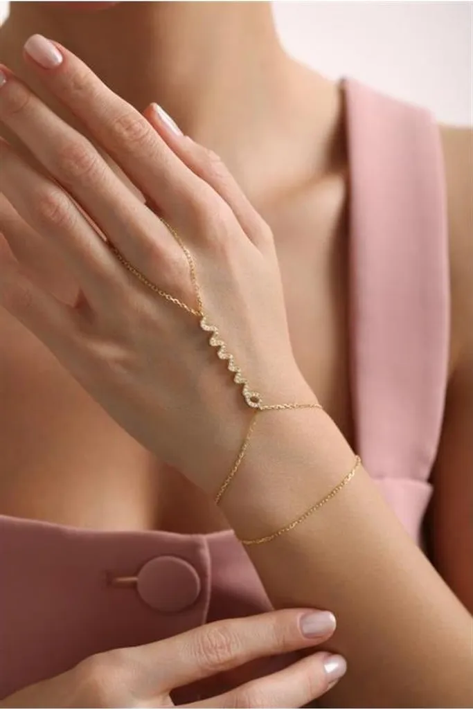 Bracelet Şahmeran en argent massif 925 doré à l'or fin motif serpent