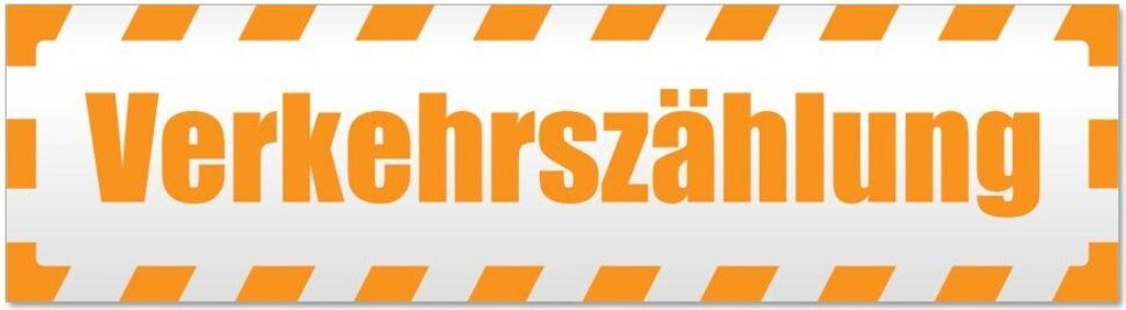 Kiwistar Verkehrszählung gestreift Magnetschild Schild magnetisch - 45cm Orange - Magnetfolie für Auto PKW Kfz