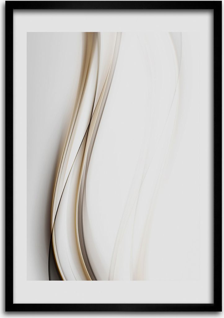 Bild - Bilderrahmen - Foto - 70 cm x 100 cm - MDF - Rahmen - Wandkunst - Wellenabstraktion