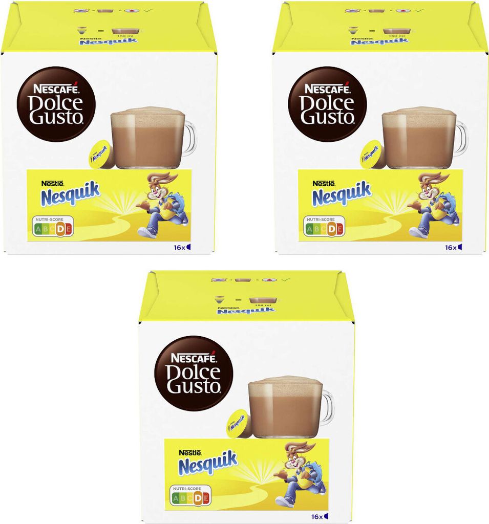 Nescafe Dolce Gusto Nesquik Trinkschokolade 16 Kapseln 3er Pack