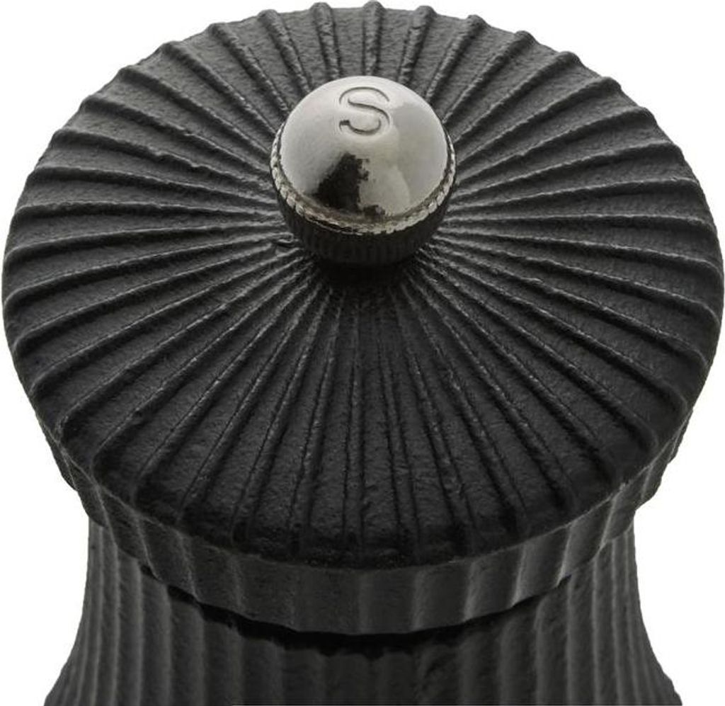 Salzmühle mit Edelstahl-Mahlwerk IRON CRUSH, Höhe 9,5 cm, schwarz, Edelstahl, Gusseisen