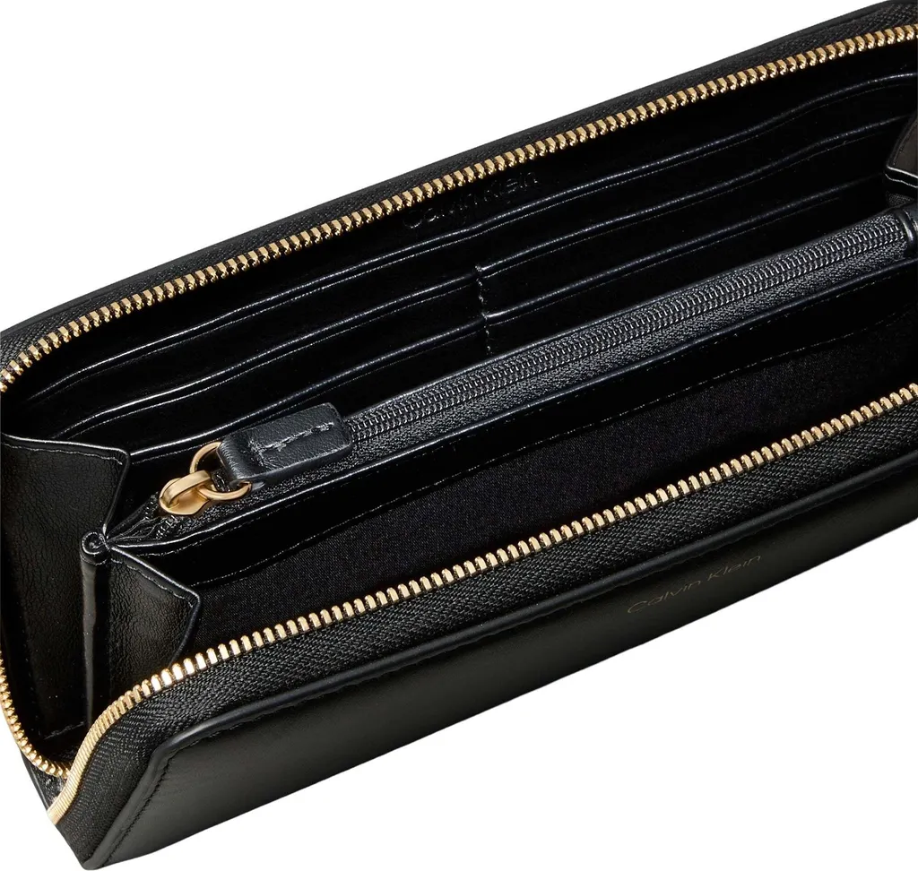 Portefeuille Zippé Calvin Klein Noir - Grand Format Multi-Compartiments - 10
