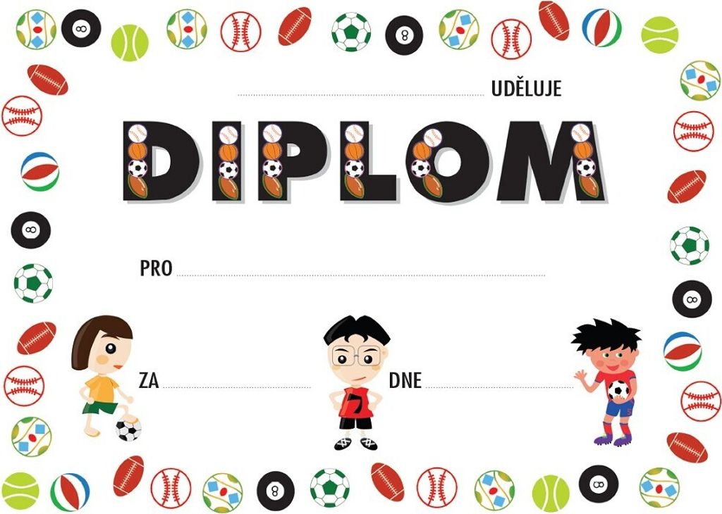 Kinder Sport Diplom A4 (297x210mm) glänzend 300g Ballspiele