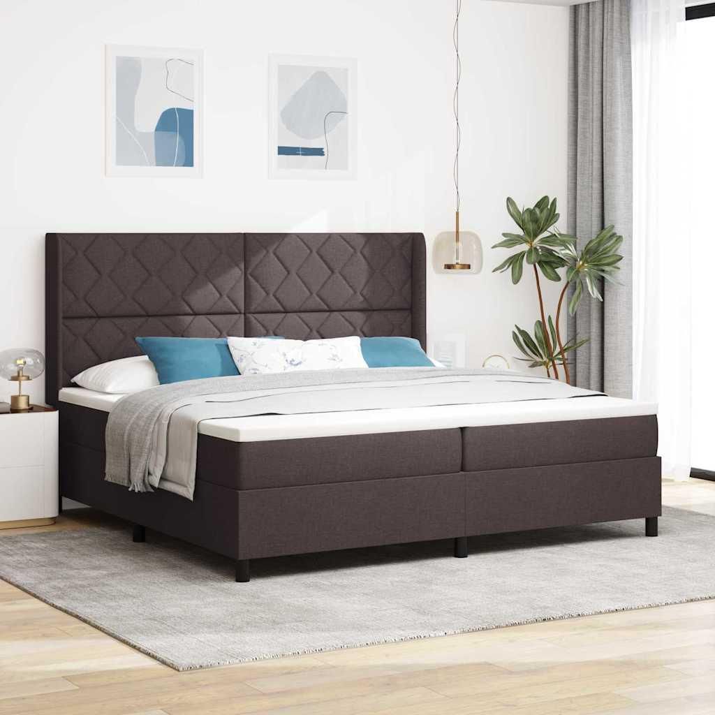 Maison Exclusive - Boxspringbett mit Matratze Dunkelbraun 200 x 200 cm Stoff