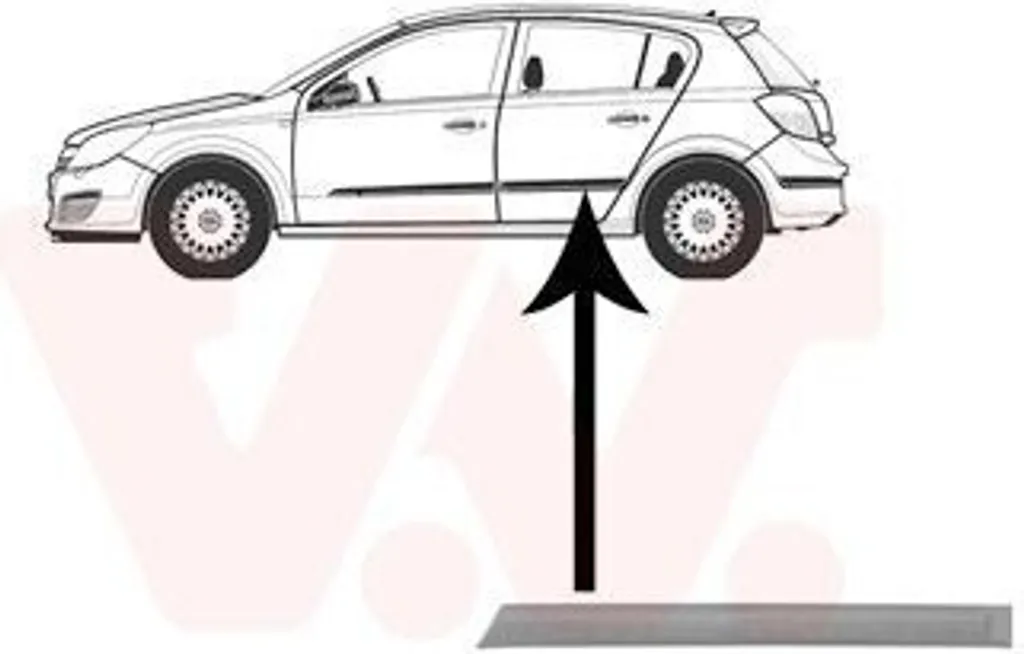 Baguette de porte arrière gauche Opel Astra H pour réparation carrosserie