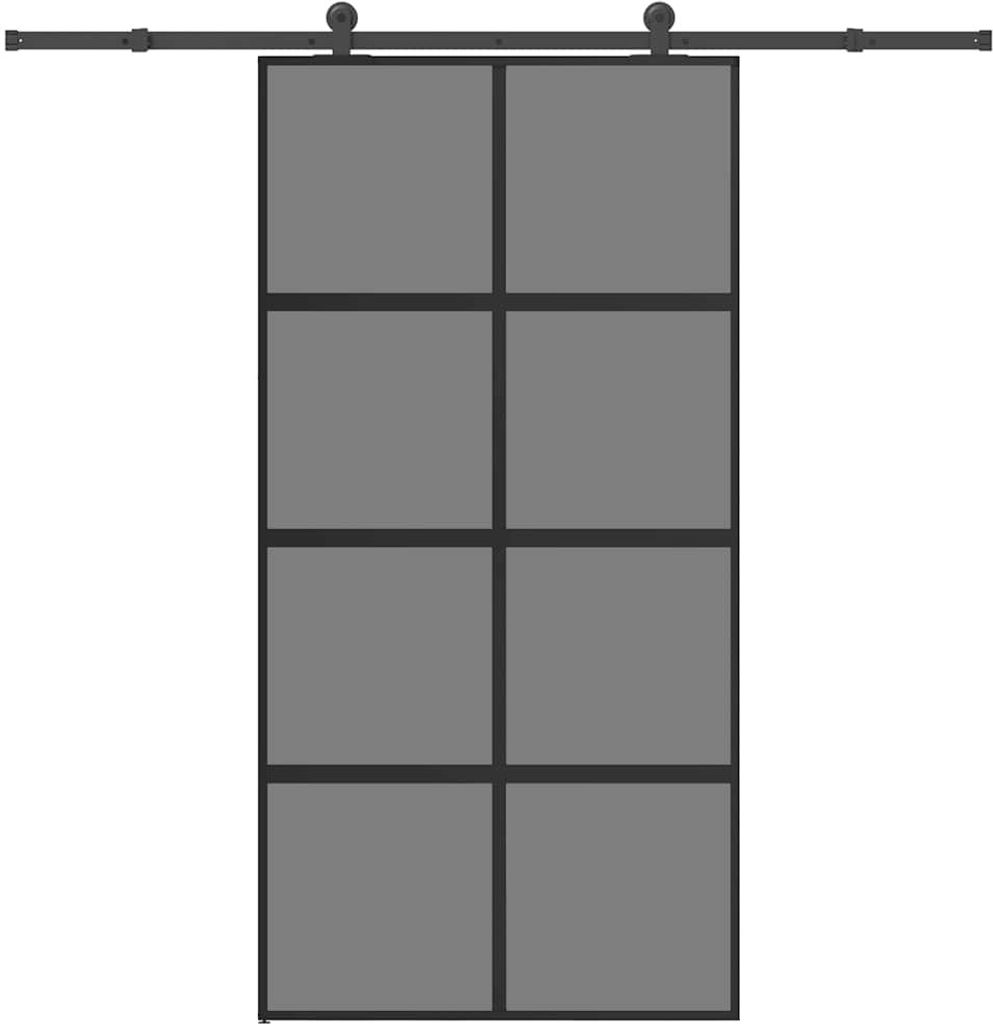 Schiebetür mit Beschlag 102,5x205 cm Hartglas und Aluminium