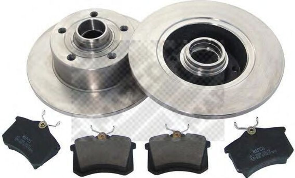 Mapco Bremsscheiben+Bremsbelaege (Bremsensatz) Hinterachse AUDI A4 Avant (8D5,B5),A4 (8D2,B5)