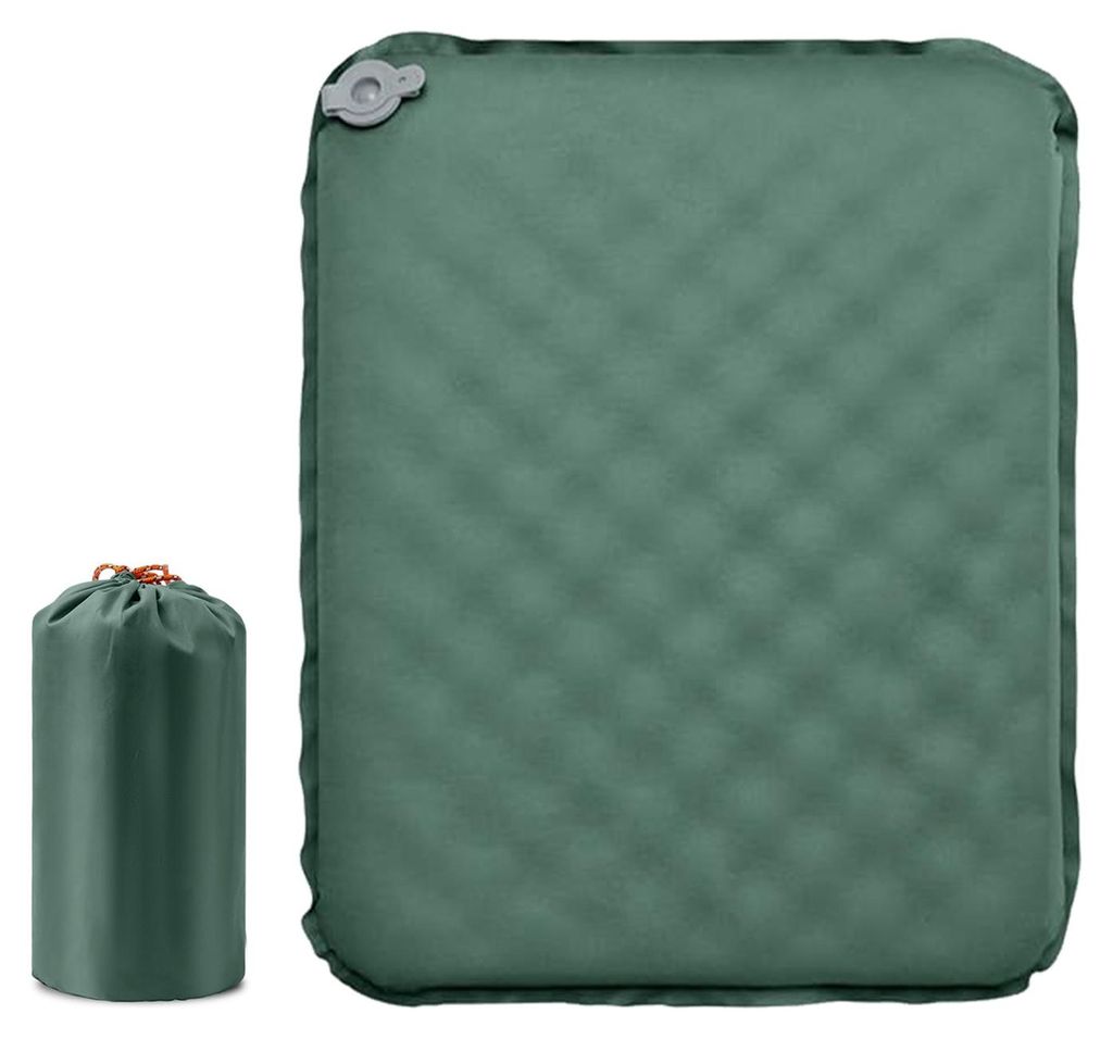 Tragbares, selbstaufblasendes Sitzkissen, 5 Sekunden automatische Aufblasfunktion, Campingmatte mit Memory-Schaum, leichtes Reisekissen für Outdoo...