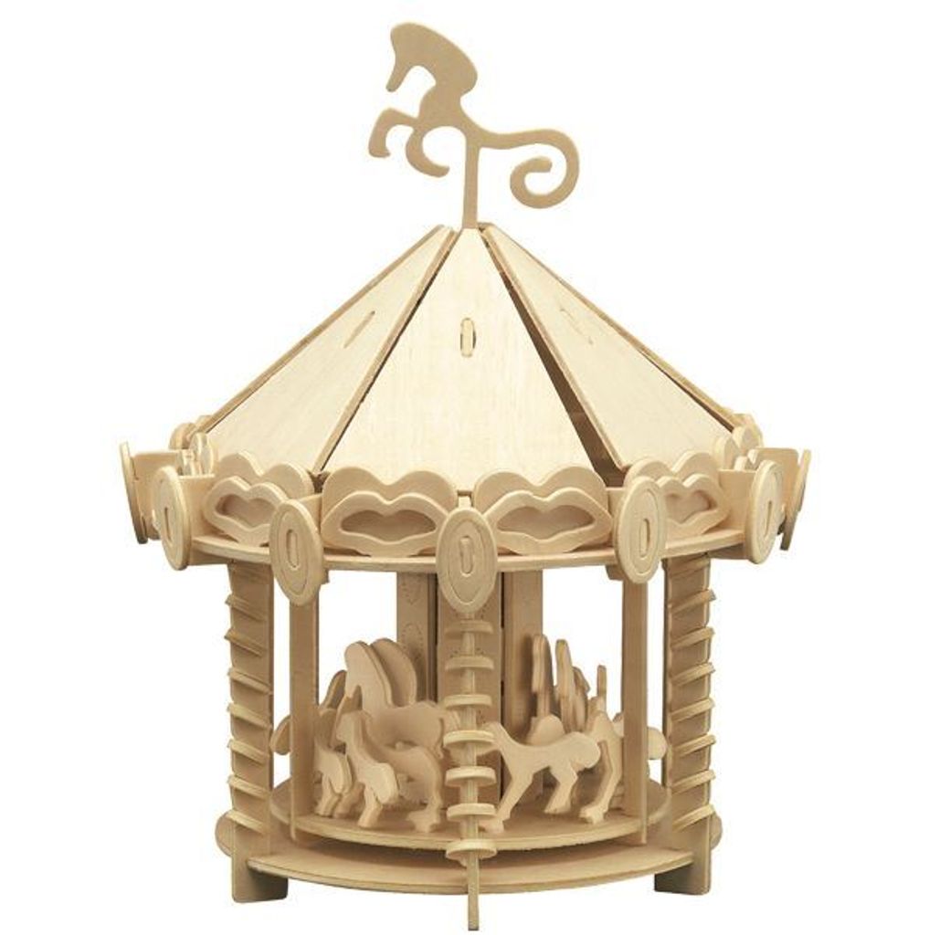 Pebaro Holzbausatz Karussell 870-2, Holzkonstruktion, Sperrholz