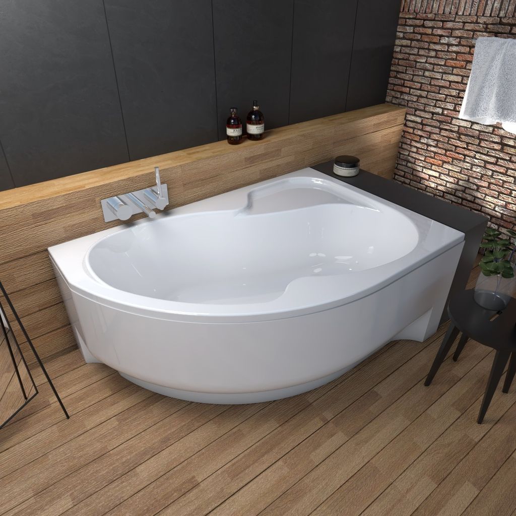 ECOLAM Badewanne Wela 170x100 cm rechts mit Acrylschürze Produktbild 