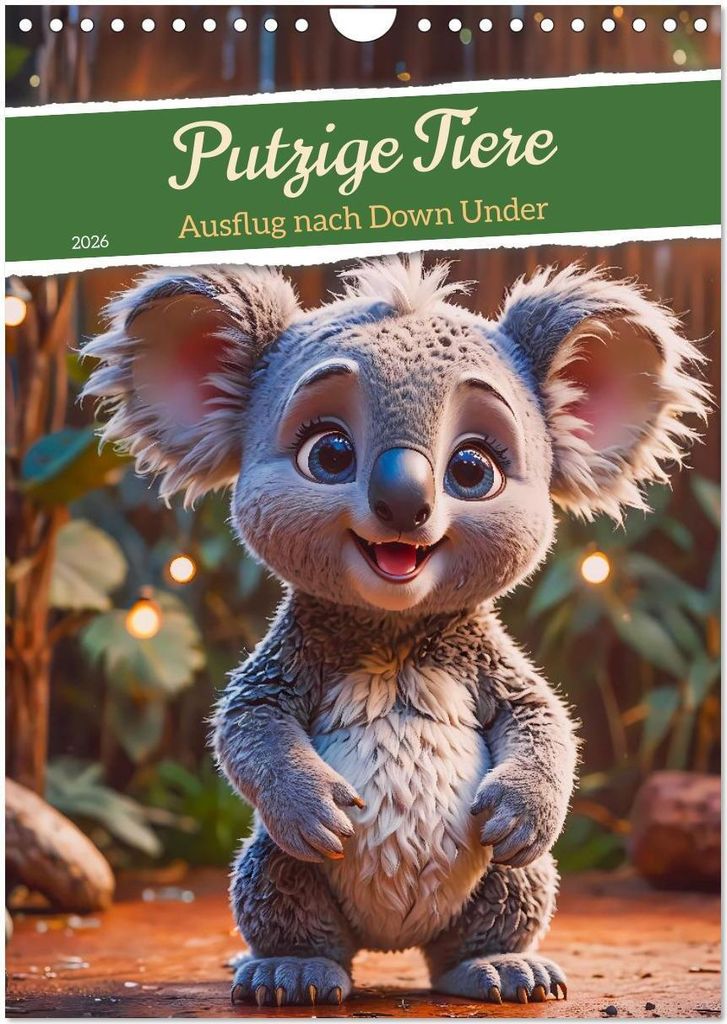 Putzige Tiere - Ausflug nach Down Under (Wandkalender 2026 DIN A4 hoch), CALVENDO Monatskalender