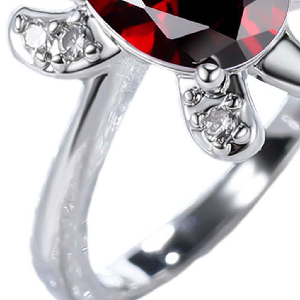 Paar-Ring, Schildkrötenform, Strass-Schmuck, exquisiter heller Glanz-Ring für Verlobung-Rot,US 6