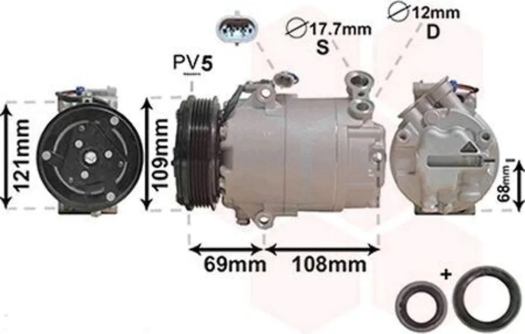Compresseur 3700K317 VAN WEZEL robuste pour clim OPEL Corsa C (X01)