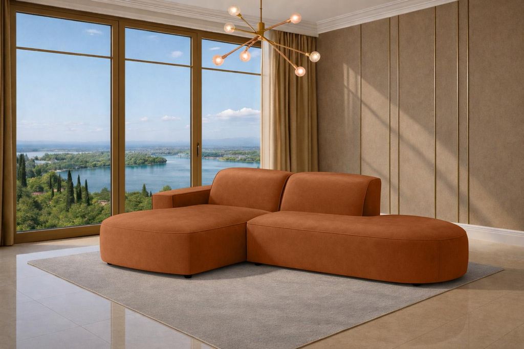 Kaiser Möbel Ecksofa Cursal Atelier, Stoff Salvador, Braun, Links