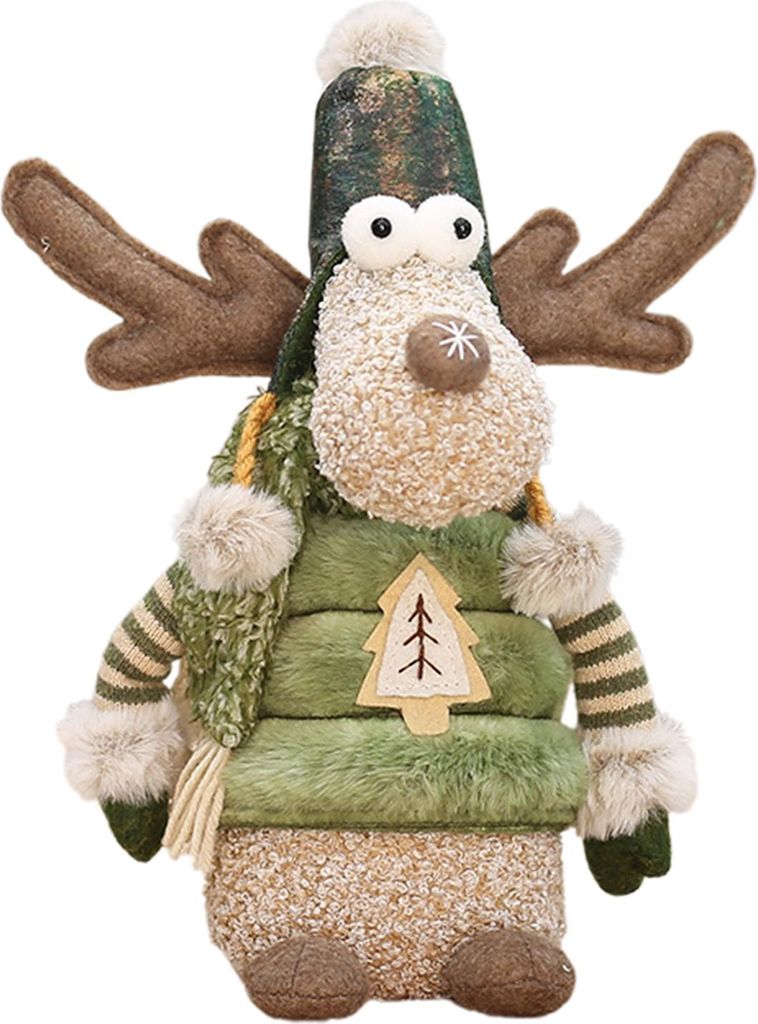 Weihnachts-Rentier-Plüschtier mit einziehbaren Beinen, handgefertigte langbeinige Elch-Plüschpuppe, Weihnachtsdekoration, Partyschmuck