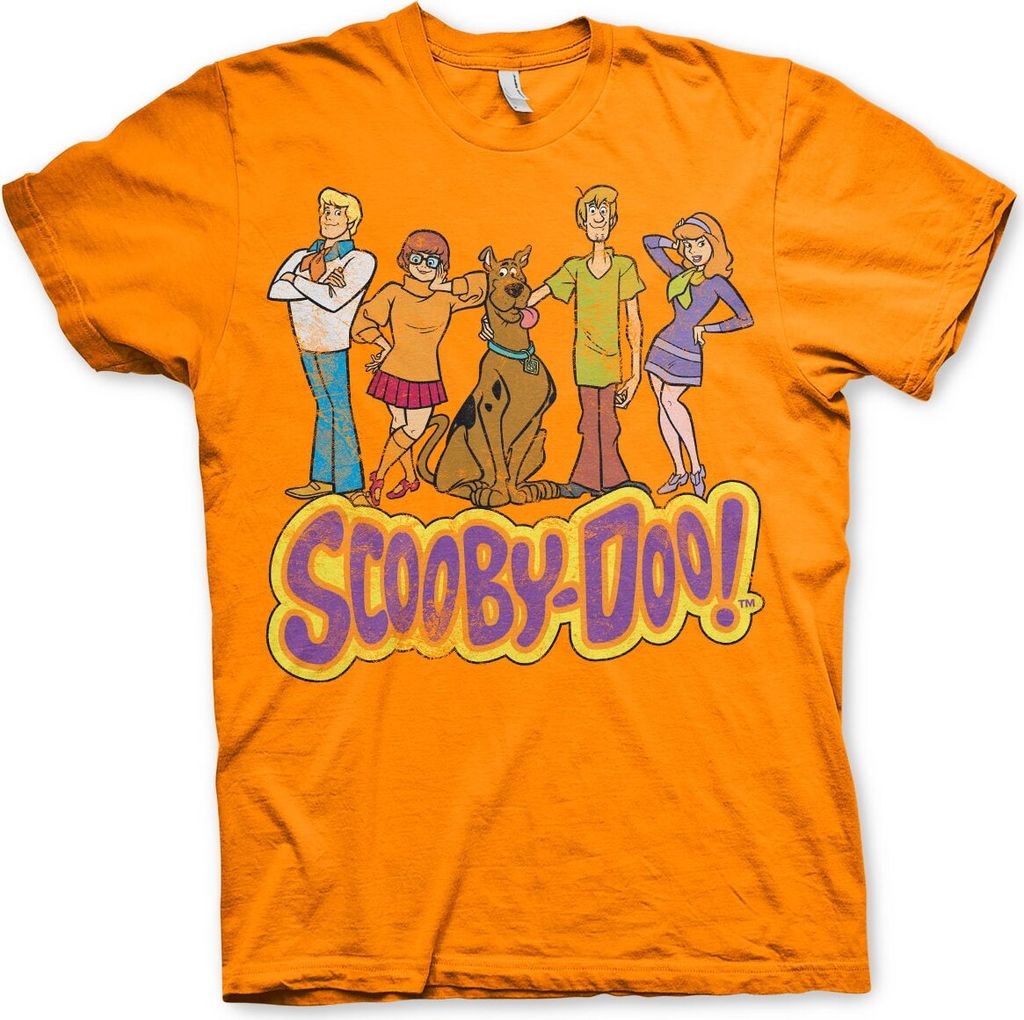Team Scooby Doo Distressed T-Shirt - XX-Large - Orange