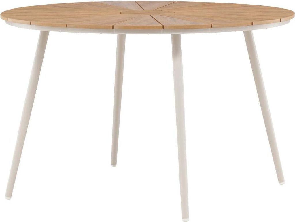 FURNLUX Esstisch Für Den Aussenbereich San Vito Braun Und Beige 120cm / Hauptfarbe: Braun / Abmessungen: 120 x 120 x 74 cm