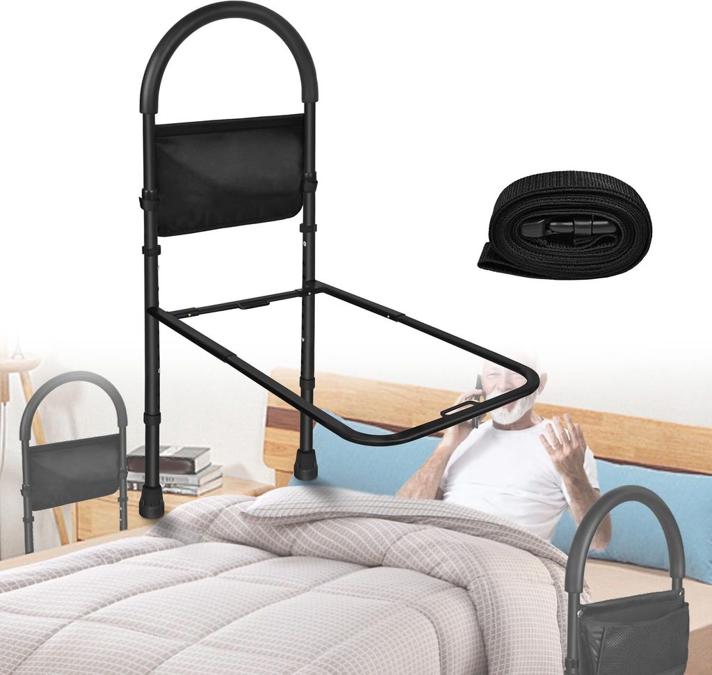 Sessamen-LP Bettgitter Aufstehhilfe Bett, Höhenverstellbar Haltegriffe Für Senioren Pflegebett Zubehör, Hilfsmittel Für Senioren Im Alltag Bett...